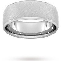 8mm Traditional Court Standard Diagonal Matt Finish Wedding Ring In 9 Carat White Gold - Ring Size J