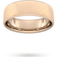 7mm Traditional Court Heavy Diagonal Matt Finish Wedding Ring In 9 Carat Rose Gold - Ring Size I