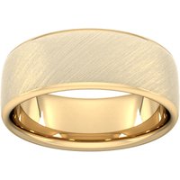 8mm Traditional Court Heavy Diagonal Matt Finish Wedding Ring In 18 Carat Yellow Gold - Ring Size K