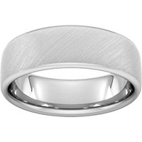 7mm Traditional Court Heavy Diagonal Matt Finish Wedding Ring In Platinum - Ring Size L