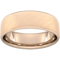 7mm D Shape Heavy Diagonal Matt Finish Wedding Ring In 9 Carat Rose Gold - Ring Size O