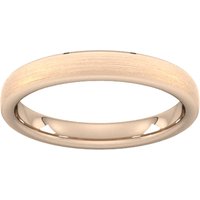 3mm Slight Court Heavy Polished Chamfered Edges With Matt Centre Wedding Ring In 9 Carat Rose Gold - Ring Size S