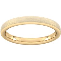 2.5mm Slight Court Standard Polished Chamfered Edges With Matt Centre Wedding Ring In 18 Carat Yellow Gold - Ring Size G