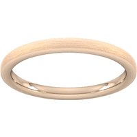 2mm Slight Court Heavy Polished Chamfered Edges With Matt Centre Wedding Ring In 18 Carat Rose Gold - Ring Size H