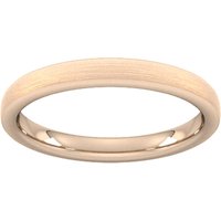 2.5mm Flat Court Heavy Polished Chamfered Edges With Matt Centre Wedding Ring In 18 Carat Rose Gold - Ring Size G