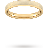 3mm Traditional Court Standard Polished Chamfered Edges With Matt Centre Wedding Ring In 9 Carat Yellow Gold - Ring Size R