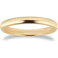 2.5mm D Shape Heavy Polished Chamfered Edges With Matt Centre Wedding Ring In 9 Carat Yellow Gold - Ring Size T
