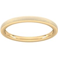 2mm D Shape Standard Polished Chamfered Edges With Matt Centre Wedding Ring In 18 Carat Yellow Gold - Ring Size H