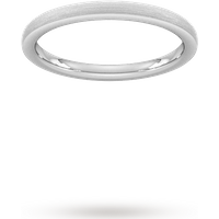 2mm D Shape Heavy Polished Chamfered Edges With Matt Centre Wedding Ring In 950 Palladium - Ring Size V