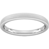 2.5mm D Shape Heavy Polished Chamfered Edges With Matt Centre Wedding Ring In 950 Palladium - Ring Size Q