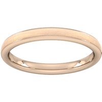2.5mm Traditional Court Heavy Matt Centre With Grooves Wedding Ring In 9 Carat Rose Gold - Ring Size I