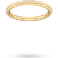 2mm Traditional Court Standard Matt Centre With Grooves Wedding Ring In 18 Carat Yellow Gold - Ring Size I