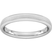 3mm Flat Court Heavy Matt Finished Wedding Ring In 18 Carat White Gold - Ring Size R