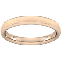 3mm Flat Court Heavy Matt Finished Wedding Ring In 18 Carat Rose Gold - Ring Size I