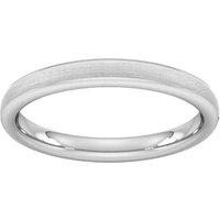 2.5mm Flat Court Heavy Matt Finished Wedding Ring In Platinum - Ring Size Z