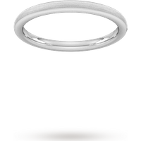 2mm Traditional Court Standard Matt Finished Wedding Ring In 9 Carat White Gold - Ring Size Q