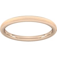 2mm Traditional Court Heavy Matt Finished Wedding Ring In 9 Carat Rose Gold - Ring Size J