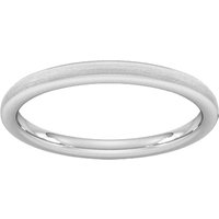 2mm Traditional Court Standard Matt Finished Wedding Ring In 18 Carat White Gold - Ring Size H