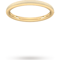 2mm Traditional Court Standard Matt Finished Wedding Ring In 18 Carat Yellow Gold - Ring Size I