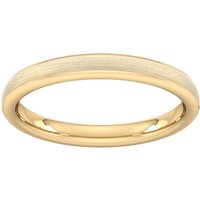 2.5mm D Shape Heavy Matt Finished Wedding Ring In 9 Carat Yellow Gold - Ring Size Y