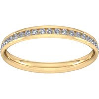 0.21 Carat Total Weight Half Channel Set Brilliant Cut Diamond Wedding Ring In 9 Carat Yellow Gold - Ring Size Q