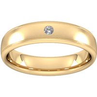 5mm Brilliant Cut Diamond Set Wedding Ring In 9 Carat Yellow Gold - Ring Size J
