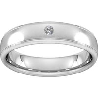 5mm Brilliant Cut Diamond Set Wedding Ring In 9 Carat White Gold - Ring Size R
