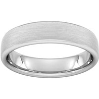 5mm Slight Court Extra Heavy Matt Finished Wedding Ring In Platinum - Ring Size O