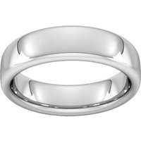 6mm Slight Court Extra Heavy Wedding Ring In 9 Carat White Gold - Ring Size S