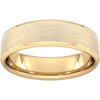 6mm Slight Court Extra Heavy Polished Chamfered Edges With Matt Centre Wedding Ring In 18 Carat Yellow Gold - Ring Size H