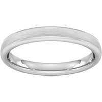 3mm Slight Court Standard Matt Finished Wedding Ring In Platinum - Ring Size M