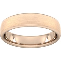 5mm Slight Court Standard Matt Finished Wedding Ring In 9 Carat Rose Gold - Ring Size H