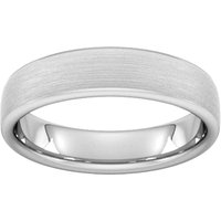 5mm Slight Court Standard Matt Finished Wedding Ring In 18 Carat White Gold - Ring Size M