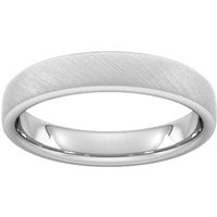 4mm Slight Court Heavy Diagonal Matt Finish Wedding Ring In 950 Palladium - Ring Size K