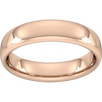 5mm Slight Court Heavy Wedding Ring In 9 Carat Rose Gold - Ring Size N