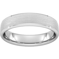 5mm Slight Court Heavy Polished Chamfered Edges With Matt Centre Wedding Ring In 9 Carat White Gold - Ring Size H