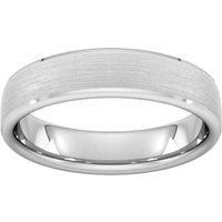 5mm Slight Court Heavy Polished Chamfered Edges With Matt Centre Wedding Ring In 950 Palladium - Ring Size J