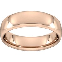 6mm Slight Court Heavy Wedding Ring In 9 Carat Rose Gold - Ring Size I
