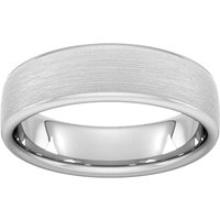 6mm Slight Court Heavy Matt Finished Wedding Ring In 18 Carat White Gold - Ring Size O
