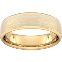 6mm Slight Court Heavy Matt Finished Wedding Ring In 18 Carat Yellow Gold - Ring Size H