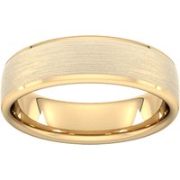 6mm Slight Court Heavy Polished Chamfered Edges With Matt Centre Wedding Ring In 18 Carat Yellow Gold - Ring Size O