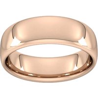 7mm Slight Court Heavy Wedding Ring In 18 Carat Rose Gold - Ring Size P