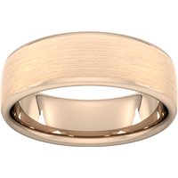 7mm Slight Court Heavy Matt Finished Wedding Ring In 9 Carat Rose Gold - Ring Size Q