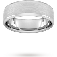 7mm Slight Court Heavy Polished Chamfered Edges With Matt Centre Wedding Ring In 950 Palladium - Ring Size S