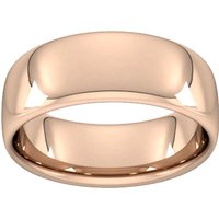 8mm Slight Court Heavy Wedding Ring In 18 Carat Rose Gold - Ring Size Q