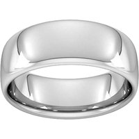 8mm Slight Court Heavy Wedding Ring In 950 Palladium - Ring Size J