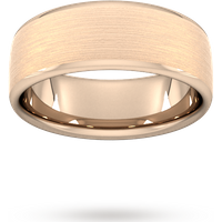 8mm Slight Court Heavy Matt Finished Wedding Ring In 18 Carat Rose Gold - Ring Size Y