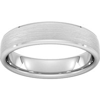 5mm Slight Court Standard Polished Chamfered Edges With Matt Centre Wedding Ring In 18 Carat White Gold - Ring Size L