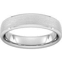 5mm Slight Court Standard Polished Chamfered Edges With Matt Centre Wedding Ring In 950 Palladium - Ring Size I