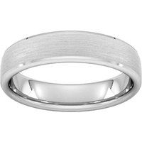 5mm Slight Court Standard Polished Chamfered Edges With Matt Centre Wedding Ring In Platinum - Ring Size N